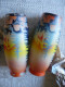 1930-  2 ANCIENS VASES Verre Opaque PEINT - SIGNES LOTI NANCY - Manufacture DELATTE - Décor MONTAGNE -ART DECO - Andere & Zonder Classificatie