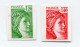 FRANCE N°2101 / 2102 ** NON DENTELES TYPE SABINE - 1971-1980