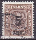 IS017B– ISLANDE – ICELAND – 1921-22 – TWO KINGS OVERP. – SG # 138 USED 9,75 € - Oblitérés