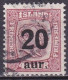 IS017E– ISLANDE – ICELAND – 1921-22 – TWO KINGS OVERP. – SG # 142 USED 22 € - Oblitérés