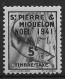 1941 Saint Pierre Et Miquelon N° Tx 42  Nf*  MLH. Timbre-taxe . Noël 1941 F.N.F.L. - Segnatasse