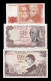 España Spain Set 3 Billetes 200 100 Pesetas 1965-1980 Pick 150 152 156 Mbc Vf - Other & Unclassified