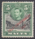 Malta Scott 221 - SG247, 1948 George VI Self Government 5/- MH* - Malta