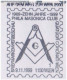 Phila Masonic Club, Four Crowned  Vienna, Pure Masonic, Maçonnerie, Maconnerie, Freemasonry Austria Special Cover - Francmasonería