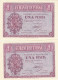 CRBS0958 PAREJA CORRELATIVA BILLETES ESPAÑA 1 PESETA 1937 SERIE E SIN CIRCULAR - Other & Unclassified