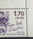 2357b Variétés Plis Du Papier & Point Sur Le 'I' De Française , Jean-Paul Sartre - Nuovi