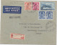 36137# POSTE AERIENNE LETTRE RECOMMANDEE PAR AVION Obl ANTWERPEN 1947 SARREBOURG MOSELLE - Lettres & Documents