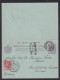1897 - 5 C. Doppel-Ganzsache Mit 2 1/2 C. Zufrankiert Ab Paramaribo Nach Deutschland - Suriname ... - 1975
