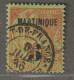 MARTINIQUE - N°1 Obl (1886) 5 Sur 20c - Used Stamps