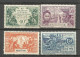 MAURITANIA COLONIA FRANCESA YVERT NUM. 62/65 * SERIE COMPLETA CON FIJASELLOS - Unused Stamps