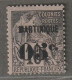 MARTINIQUE - N°10 Obl (1888-91) 05 Sur 10c Noir Sur Lilas . - Used Stamps