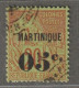 MARTINIQUE - N°11 Obl (1888-91) 05 Sur 20c Brique Sur Vert - Usati