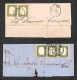 Delcampe - Regno - Vittorio Emanuele II - 1861/1863 - Quattro Testatine Di Lettere Col 5 Cent (Sardegna) In Coppia Orizzontale E St - Autres & Non Classés