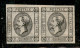Regno - Vittorio Emanuele II - 1863 - Prove - Coppia Del 15 Cent (12) Con Più Impronte In Nero Sovrapposte Fronte Retro  - Sonstige & Ohne Zuordnung