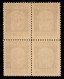 Occupazioni I Guerra Mondiale - Fiume - 1921 - Governo Provvisorio - 2 Lire - (160a-rosso Solferino) In Quartina - Gomma - Autres & Non Classés