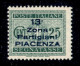 C.L.N. - Piacenza - 1945 - 25 Cent (Errani 22A) Con Soprastampa Azzurra - Gomma Integra - Cert. AG - Sonstige & Ohne Zuordnung