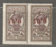 MARTINIQUE - N°105c ** En Paire (1924) 1c Sur 2c - Surcharge Renversée. - Neufs