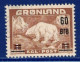 GREENLAND GRÖNLAND GROENLAND 1956 Mi 38 MH  (*) ICE BEAR EISBÄR OURS POLAIRE AUFDRUCK OVERPRINT IMPRIMER - Ongebruikt