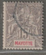 MAYOTTE - N°16 Obl (1900-07) 15c Gris - Oblitérés