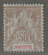 MAYOTTE - N°20 * (1900-07) 50c Bistre Sur Azuré - Nuovi