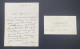 Eugène LABICHE – Lettre Autographe Signe + Carte Autographe – 1871 - Ecrivains