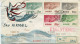 RYU-KYU ENVELOPPE 1er JOUR RECOMMANDEE DES PA 9 / 13 DEPART NAHA 1-8-57 POUR LA FRANCE - Storia Postale