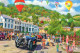 Old Car Parade And Air Balloons In Matlock Bath, Derbyshire  - Art Card - CPR - Derbyshire