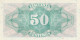 Billet Républica Espanola Ministério De La Hacienda (Marianne) 50 Cent N°A4006849 émision 1937 - 1-2 Peseten