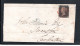 1841 , 1 P. Black , 4 Large Margins , Cover Not  Full Contents -  Very Clear Red MX  Cancel,  Stamp Very Tyney Crease - Storia Postale
