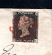 1841 , 1 P. Black , 4 Large Margins , Cover Not  Full Contents -  Very Clear Red MX  Cancel,  Stamp Very Tyney Crease - Lettres & Documents