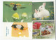 4 Diff FINLAND Postcards To GB Fruit Rabbit Mouse Insect Postcard Flower Tree Stamps Cover - Briefe U. Dokumente
