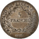 République De Lucques, Felix Et Elisa, 5 Franchi, 1807, Florence, Argent, TB+ - Napoleontisch