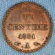 France • 1 Centime 1851 • Sans Accent ! • In High Grade • W/o Accent • [24-222] - 1 Centime