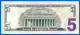 Usa 5 Dollars 2021 Neuf UNC Prefixe QB Suffixe A Mint New York B2 Billet Etats Unis United States Dollar US - Bilglietti Della Riserva Federale (1928-...)