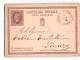 16299  CARTOLINA POSTALE 10 CENT. CITTA DI CASTELLO X FIRENZE - 1878 - Entero Postal