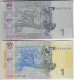 Ukaine Banknote Issues 1 Hryvnia 2005 And 2006 Pick-116b And 116Aa Uncirculated - Ucraina