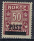 Norway, 1929, Michel #148, POST Overprint - Ongebruikt