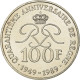 Monnaie, Monaco, Rainier III, 100 Francs, 1989, SUP, Argent, KM:164 - 1960-2001 Nieuwe Frank