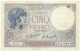 FRANCE - 5 Francs - 26.01.1925 - Pick: 72.c - " Violet " - 5 F 1917-1940 ''Violet''