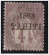 TAHITI  No 21 CERTIFICAT  COTE : 3000 E (TIMBRE VICTIME D'UN DEGAT DES EAUX, LA SIGNATURE EST EN  PARTIE EFFACEE) - Unused Stamps
