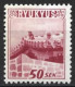 RyuKyu Islands 1950. Scott #8 (MH) Tile Rooftop And Shishi - Riukiu-eilanden