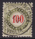 Schweiz: Portomarke SBK-Nr. 21GcK (Rahmen Hellgrünlicholiv, 1903-1905) BELLINZONA 25.I.12 ... -VAGLIA - Taxe