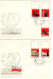 Poland 1969 25th Anniversary Of Polish Peple's Republic,set 4 First Day Covers - FDC