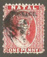 Natal 1869. 1d Bright Red. SACC 55, SG 51. - Natal (1857-1909)