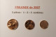 2007 - FINLANDE  - 3 Pièces = 1 / 2 / 5 / Centimes  - 3 Pièces Neuves Sorties Des Rouleaux Officiel - Voir Les 2 Scannes - Finnland