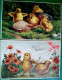 POUSSIN JOLI LOT X 4 Cpa Gaufrées  RELIEF PÂQUES POUSSINS  OEUF  .EASTER CHICKS EGG CHICK  LOT OF 4 OLD Embossed PC - Easter