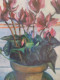 Delcampe - Fernand PROUST (XXème) Huile Sur Toile Nature Morte Aux Fleurs "Cyclamen" 1998 - Olieverf