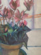 Delcampe - Fernand PROUST (XXème) Huile Sur Toile Nature Morte Aux Fleurs "Cyclamen" 1998 - Olieverf