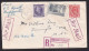 Canada: Registered Stationery Cover To USA, 1953, 2 Extra Stamps, King, Queen, Cancel Bridgewater (minor Damage) - Storia Postale