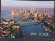 United States PPC Exotic Lower New York Aerial View Showing Manhattan And Brooklyn Bridges Spanning East River (2 Scans) - Manhattan